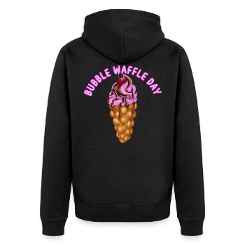 Journée de la gaufre à bulles | Gaufre aux œufs Foodtrend - Veste à capuche bio Premium Unisexe - noir - Dos - Nico (187cm)
