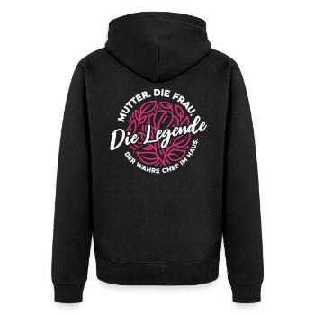 Mama Mutter Mami Muttertag - Unisex Premium Bio Zip Hoodie - Schwarz - Hinten - Nico (187cm)