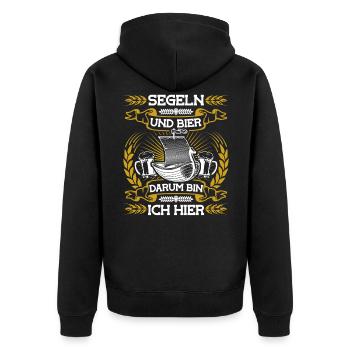 Seglen Segelboot Segler - Unisex Premium Bio Zip Hoodie - Schwarz - Hinten - Nico (187cm)