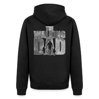 The walking Dad Vater Vatertag Geschenk - Unisex Premium Bio Zip Hoodie - Schwarz - Hinten - Nico (187cm)