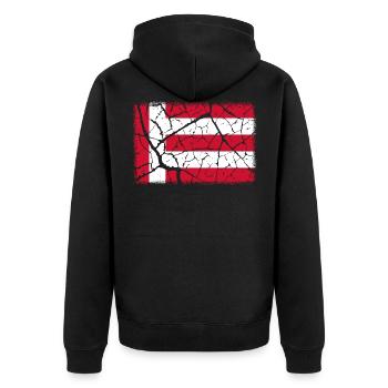 Eindhoven - Unisex Premium Organic Zip Hoodie - black - Back - Nico (187cm)