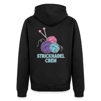 Stricken - Unisex Premium Bio Zip Hoodie - Schwarz - Hinten - Nico (187cm)