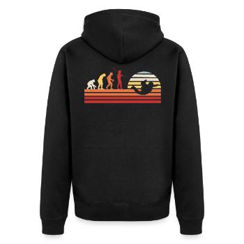 Retro Skydiving Skydivers - Unisex Premium Organic Zip Hoodie - black - Back - Nico (187cm)