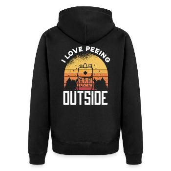 Camping Camping Campsite Camping - Unisex Premium Organic Zip Hoodie - black - Back - Nico (187cm)