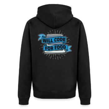 Programmer Coder Software Developer - Unisex Premium Organic Zip Hoodie - black - Back - Nico (187cm)