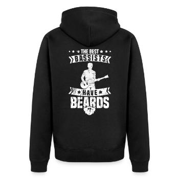 Bass Gitarre Bassgitarre Basser Bassist - Unisex Premium Bio Zip Hoodie - Schwarz - Hinten - Nico (187cm)