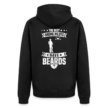 Drone Drone Pilot Quadcopter - Unisex Premium Organic Zip Hoodie - black - Back - Nico (187cm)