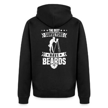 Vermessungstechniker Landvermesser Vermesser - Unisex Premium Bio Zip Hoodie - Schwarz - Hinten - Nico (187cm)