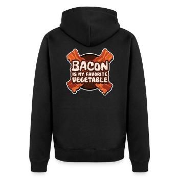 Bacon Bacon Petit déjeuner - Veste à capuche bio Premium Unisexe - noir - Dos - Nico (187cm)