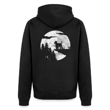 Airedale Terrier Dog - Unisex Premium Organic Zip Hoodie - black - Back - Nico (187cm)