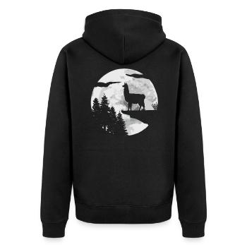 Lama Llama Alpaga - Veste à capuche bio Premium Unisexe - noir - Dos - Nico (187cm)