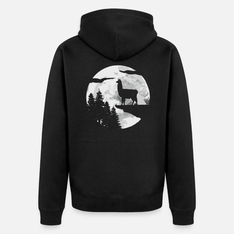 Lama Llama Alpaga - Veste à capuche bio Premium Unisexe - noir