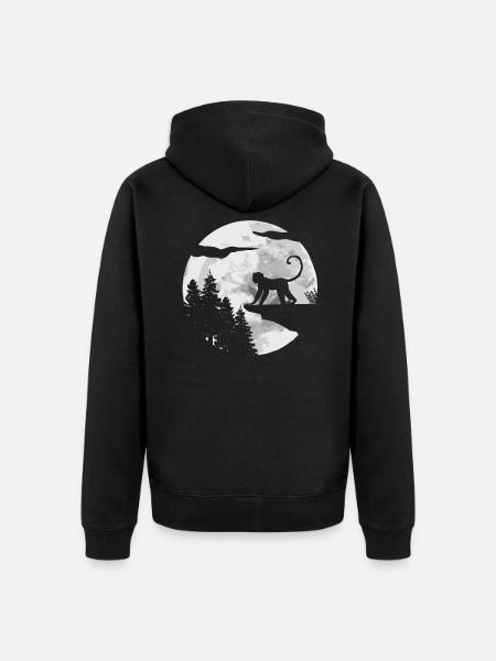 Affe - Unisex Premium Bio Zip Hoodie - Schwarz