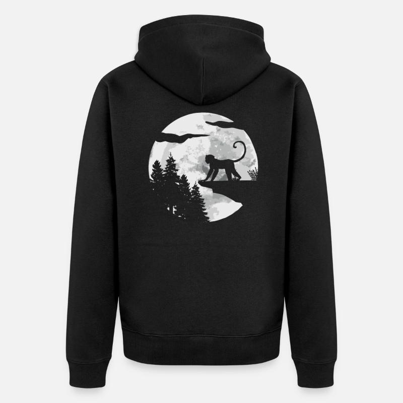 Singe - Veste à capuche bio Premium Unisexe - noir
