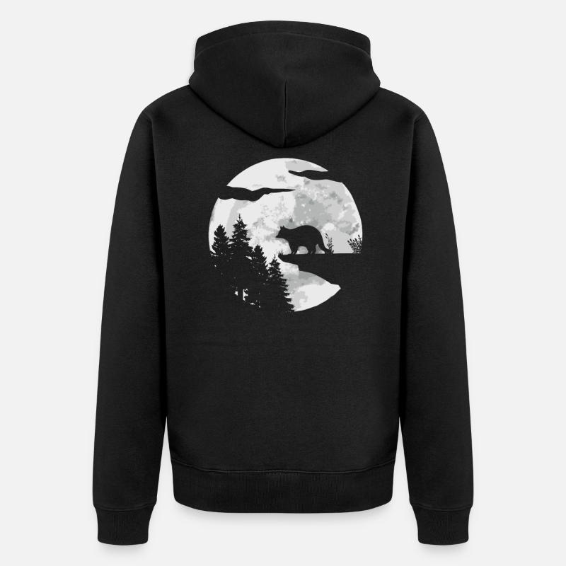 Waschbär - Unisex Premium Bio Zip Hoodie - Schwarz