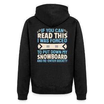 Snowboard Snowboarder Snowboarding - Unisex Premium Organic Zip Hoodie - black - Back - Nico (187cm)