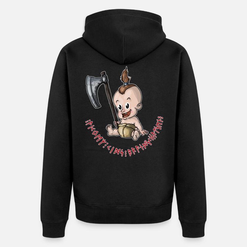Viking Bébé 1 - Veste à capuche bio Premium Unisexe - noir
