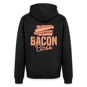 Bacon Bacon Petit déjeuner - Veste à capuche bio Premium Unisexe - noir - Dos - Nico (187cm)