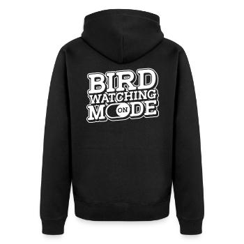 Vogelbeobachter Vögel Beobachten Ornithologe - Unisex Premium Bio Zip Hoodie - Schwarz - Hinten - Nico (187cm)
