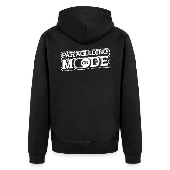 Paragleiter Gleitschirmfliegen Paragleiten - Unisex Premium Bio Zip Hoodie - Schwarz - Hinten - Nico (187cm)