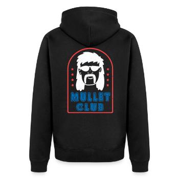 Mullet - Unisex Premium Organic Zip Hoodie - black - Back - Nico (187cm)