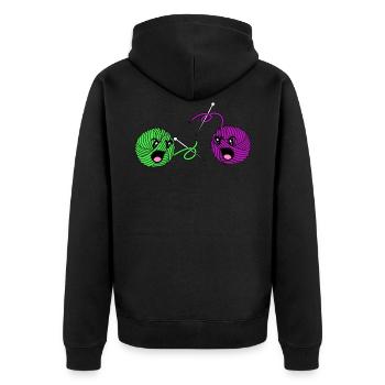 Knit - Unisex Premium Organic Zip Hoodie - black - Back - Nico (187cm)