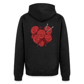 Knit - Unisex Premium Organic Zip Hoodie - black - Back - Nico (187cm)
