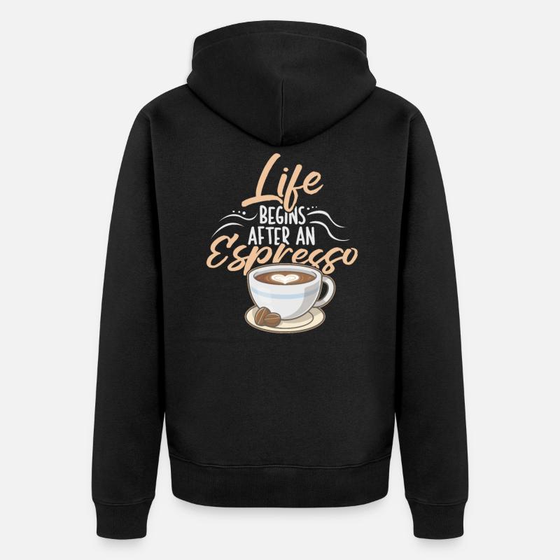 Café expresso - Veste à capuche bio Premium Unisexe - noir