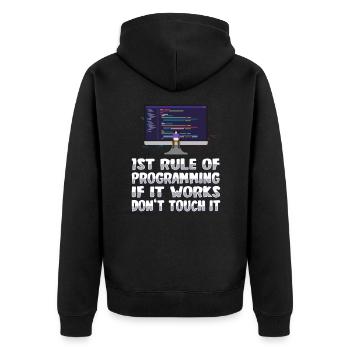 Programmeur Coder Développeur de logiciels - Veste à capuche bio Premium Unisexe - noir - Dos - Nico (187cm)