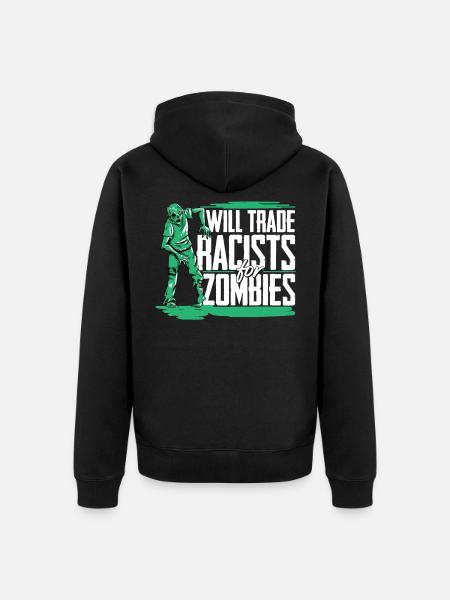 Anti-racism - Unisex Premium Organic Zip Hoodie - black