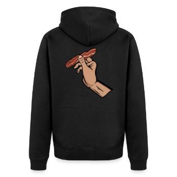 Bacon Bacon Petit déjeuner - Veste à capuche bio Premium Unisexe - noir - Dos - Nico (187cm)