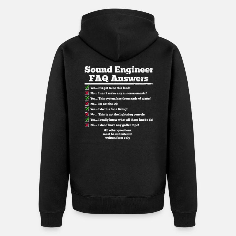 Ingénieur du son Tontechniker - Veste à capuche bio Premium Unisexe - noir