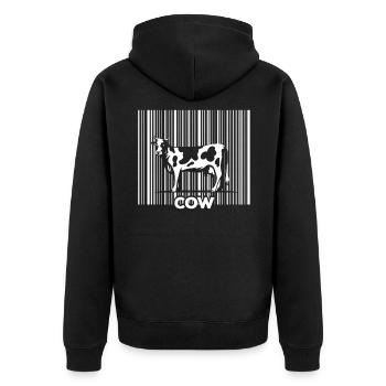 Milchbauer Landwirt Kuhbauer Bauer - Unisex Premium Bio Zip Hoodie - Schwarz - Hinten - Nico (187cm)