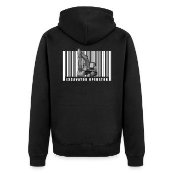 Bagger Baggerfahrer Baggerführer - Unisex Premium Bio Zip Hoodie - Schwarz - Hinten - Nico (187cm)