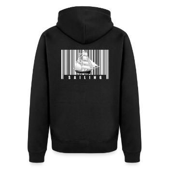 Seglen Segelboot Segler - Unisex Premium Bio Zip Hoodie - Schwarz - Hinten - Nico (187cm)