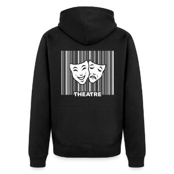 Theater - Unisex Premium Bio Zip Hoodie - Schwarz - Hinten - Nico (187cm)