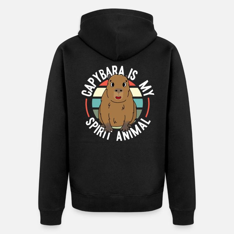 Capybara capybara rongeur - Veste à capuche bio Premium Unisexe - noir