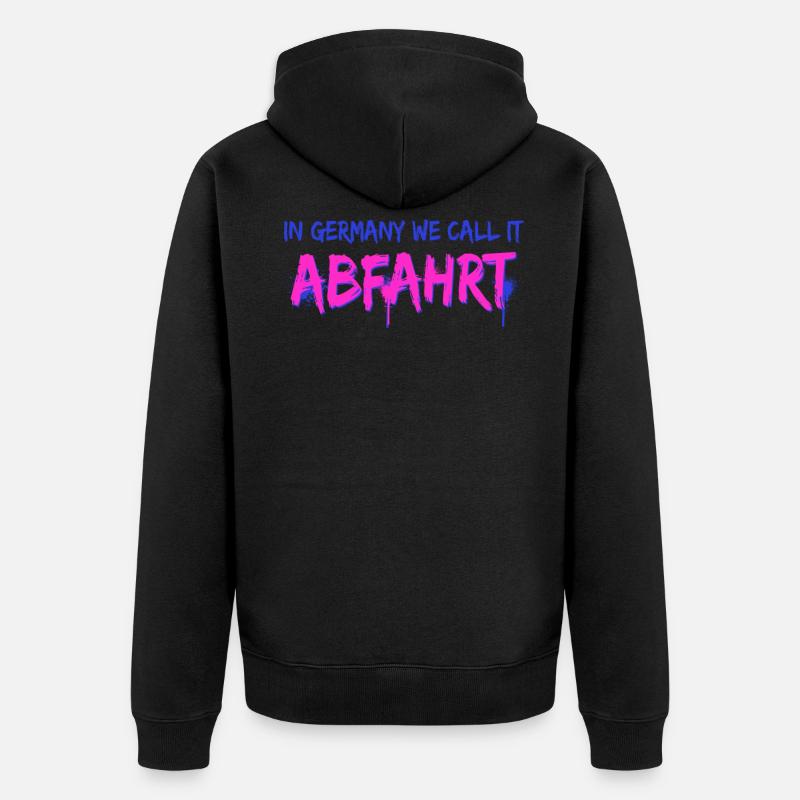 Techno - Unisex Premium Bio Zip Hoodie - Schwarz