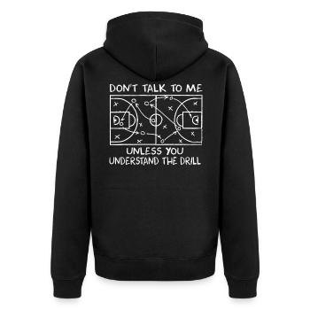Basketballtrainer Basketball Trainer Coach - Unisex Premium Bio Zip Hoodie - Schwarz - Hinten - Nico (187cm)