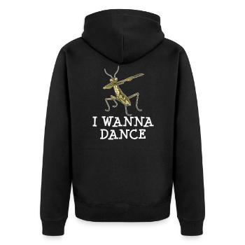 Gottesanbeterin - Unisex Premium Bio Zip Hoodie - Schwarz - Hinten - Nico (187cm)