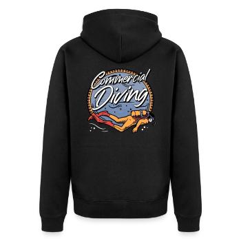 Scuba Tauchen Taucher Tauchsport - Unisex Premium Bio Zip Hoodie - Schwarz - Hinten - Nico (187cm)