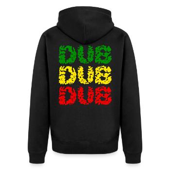 Dub Dub Dub Vertical - Vert Jaune Rouge - Veste à capuche bio Premium Unisexe - noir - Dos - Nico (187cm)