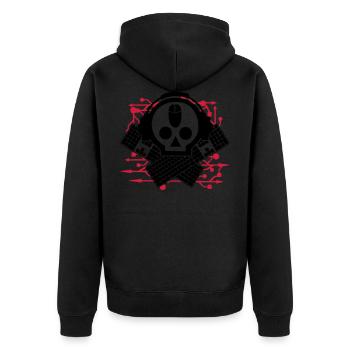 skully - Unisex Premium Organic Zip Hoodie - black - Back - Nico (187cm)
