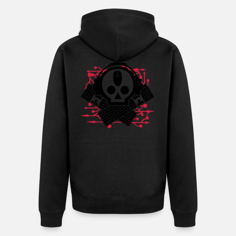skully - Unisex Premium Bio Zip Hoodie - Schwarz