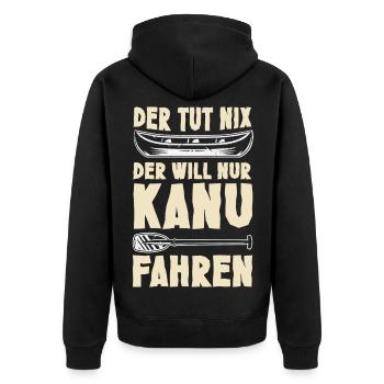 Kanu Kanut Kanutin Kanufahrer - Unisex Premium Bio Zip Hoodie - Schwarz - Hinten - Nico (187cm)