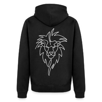 Esquisse du lion blanc - Veste à capuche bio Premium Unisexe - noir - Dos - Nico (187cm)