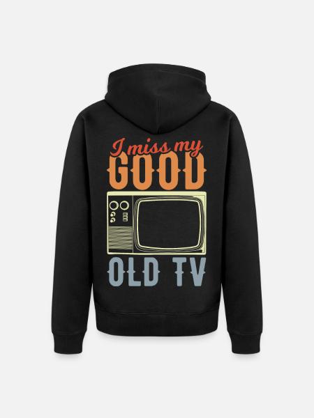 Röhrenbildfernseher - Unisex Premium Bio Zip Hoodie - Schwarz