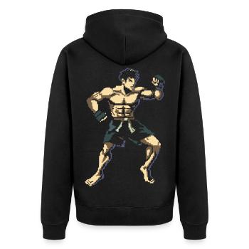 Graphiques Kickboxer Pixel - Veste à capuche bio Premium Unisexe - noir - Dos - Nico (187cm)