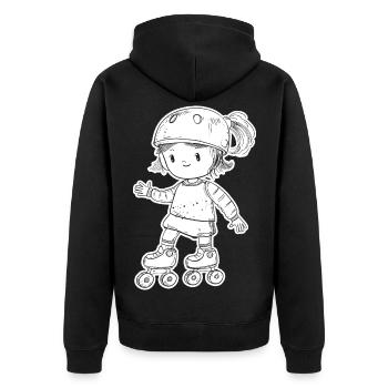 Roller skater - Unisex Premium Organic Zip Hoodie - black - Back - Nico (187cm)