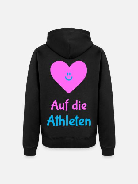 To the athletes: Mental strength first - Unisex Premium Organic Zip Hoodie - black
